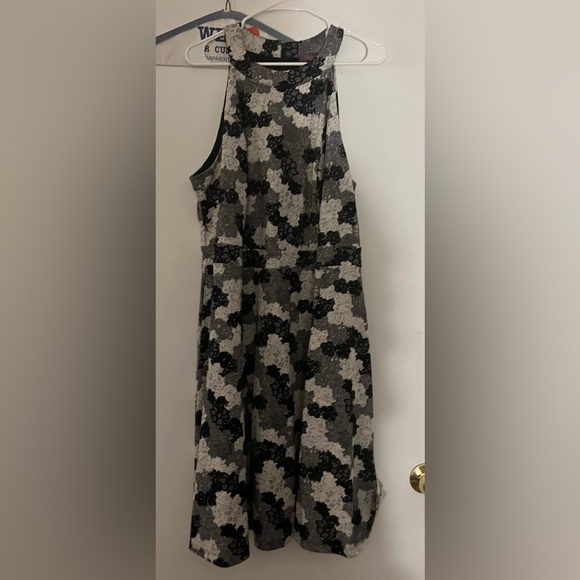 Navy and white brocade halter dress - 3X - Picture 1 of 4